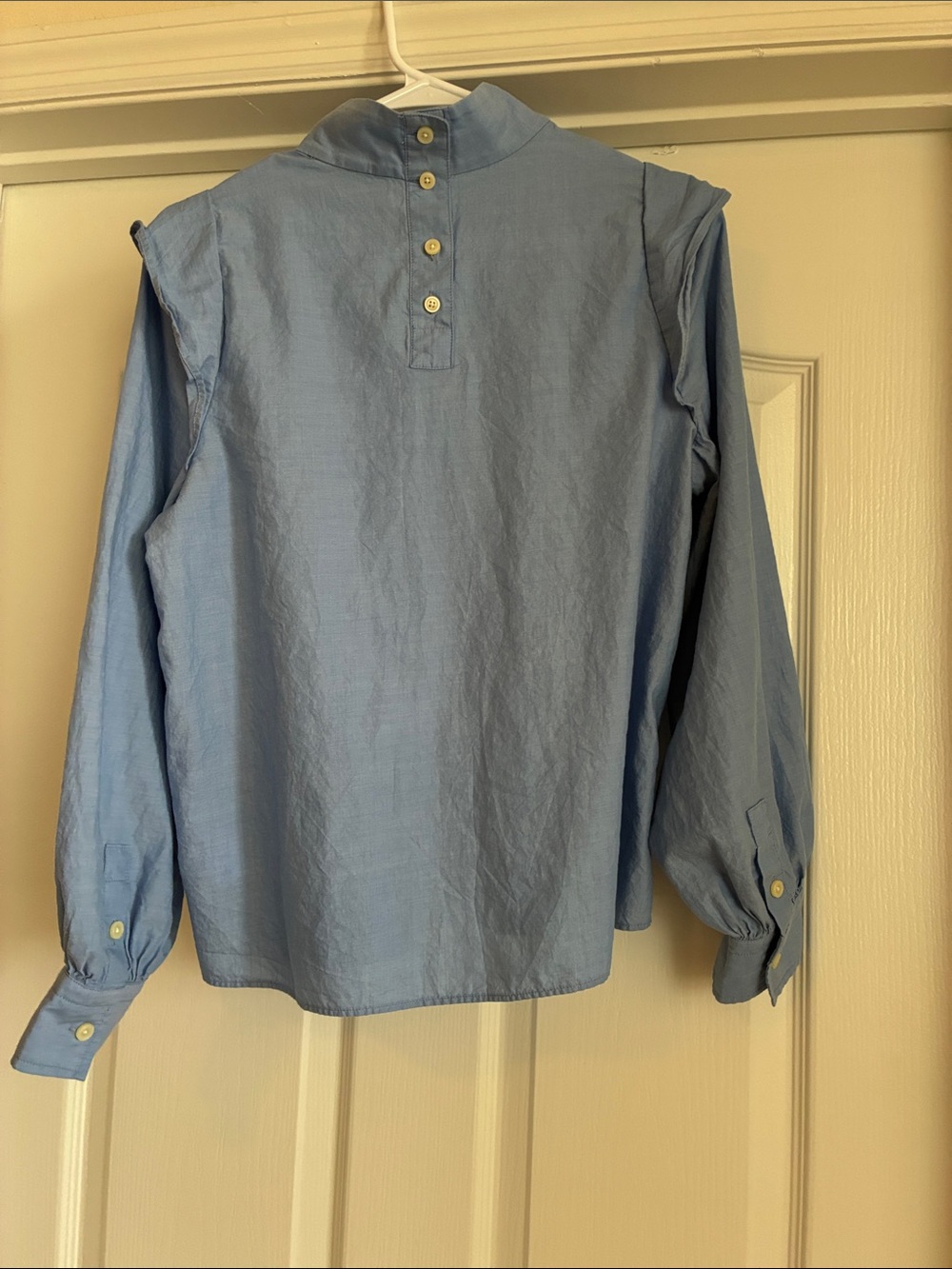 EVERLANE The Wing Shoulder LS Cotton Euro Summer Mock Neck Top Size 4 - Picture 10 of 10